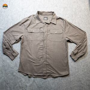 ITASCA Button-Up Shirt Brown Gray Long Sleeve Collared Preppy Men's Size XL